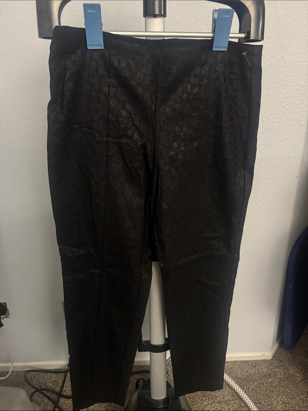 Women's Black Textured Dress Pants - Classic Tailored Style